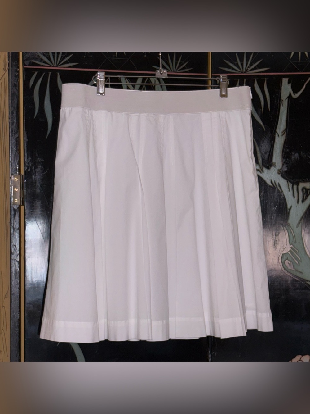 Vintage Sara Campbell White Linen Lined Skirt